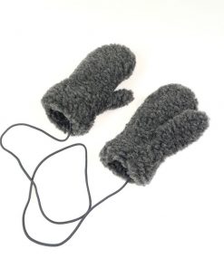 Alwero - Handschuhe "GULLY", Graphite, Biowolle, mit Band