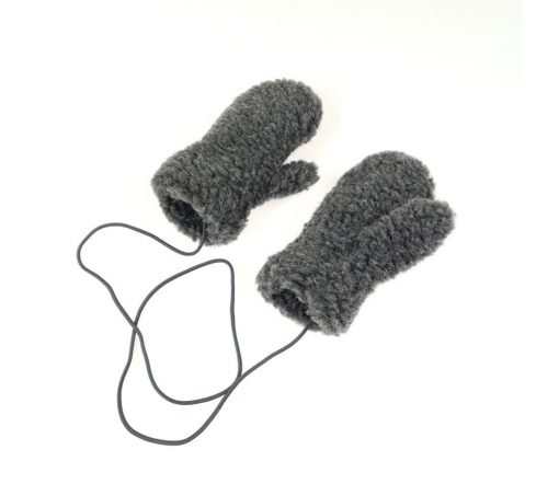 Alwero - Handschuhe "GULLY", Graphite, Biowolle, mit Band