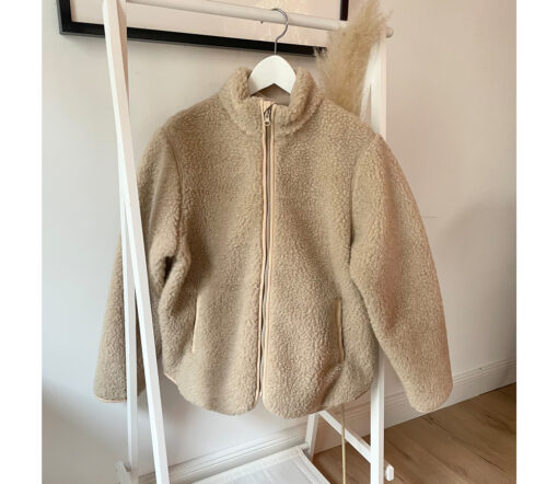 Alwero - Teddy Jacke Women, "Leo", Beige, Biowolle