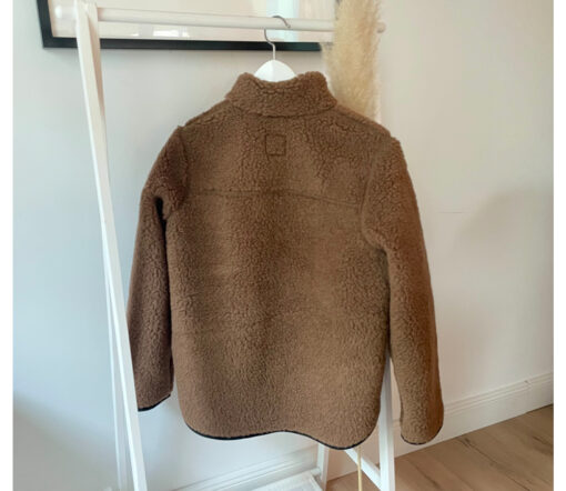 Alwero - Teddy Jacke Women, "Leo", Brown, Biowolle – Bild 3