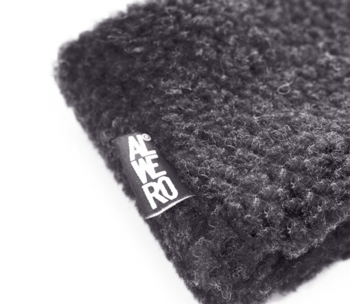 Alwero - Stirnband / Halswärmer VOVO, Deep Black, Biowolle, ultra light – Bild 2