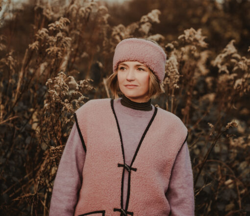 Alwero - Stirnband / Halswärmer VOVO, Venetian Pink, Biowolle, ultra light – Bild 8