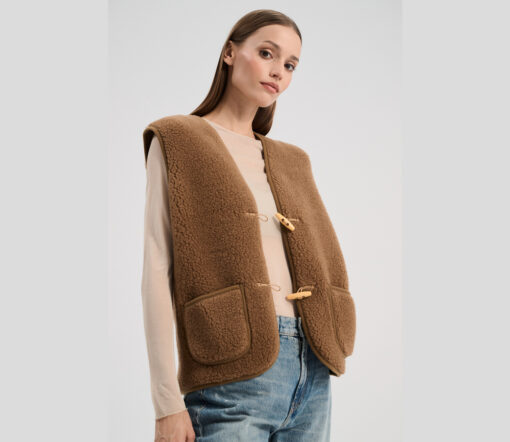 Alwero - Bodywarmer "Alpen 3.0" Adult, Biowolle, Teddy Brown, ultra light – Bild 2