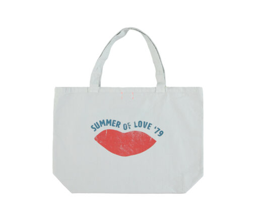Sisters Department - XL Tragetasche, “LIPS”, light grey, Canvas