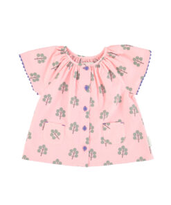 PiuPiuChick - Bluse "TREES", pink, Biobaumwolle