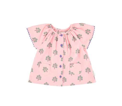 PiuPiuChick - Bluse "TREES", pink, Biobaumwolle
