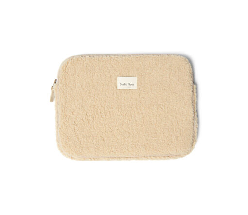 Studio Noos - Wollweiße Teddy Laptop-Tasche, 13 Zoll