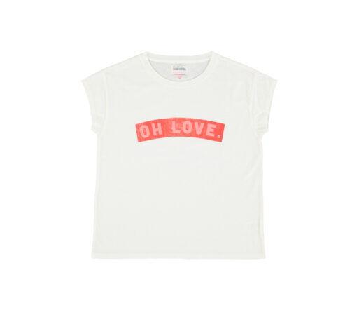 Sisters Department - T-Shirt, "OH LOVE", white, Biobaumwolle
