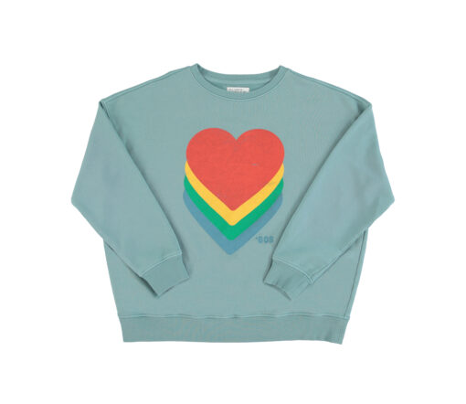 Sisters Department - Sweatshirt, "HEARTS Multicolour", Blue, Biobaumwolle (Gr. S)