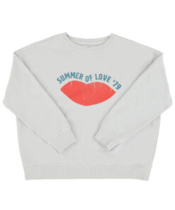 Sisters Department - Sweatshirt, "LIPS", Light Grey, Biobaumwolle