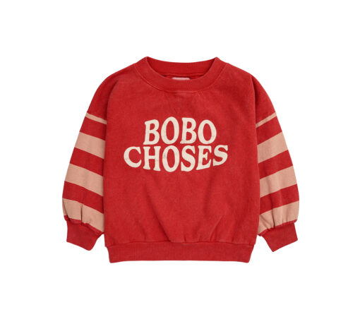 BOBO CHOSES - Sweatshirt "Stripes", rot