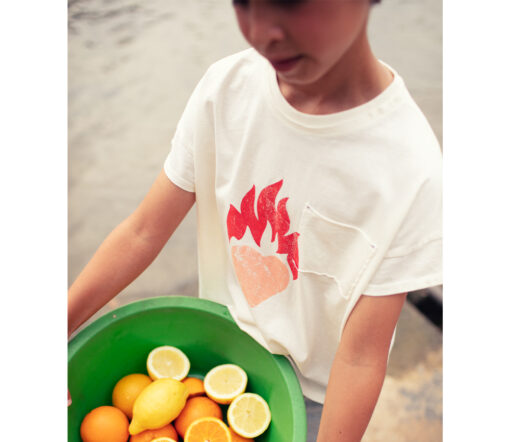 PiuPiuChick - T-Shirt "HEART", ecru, Biobaumwolle – Bild 4
