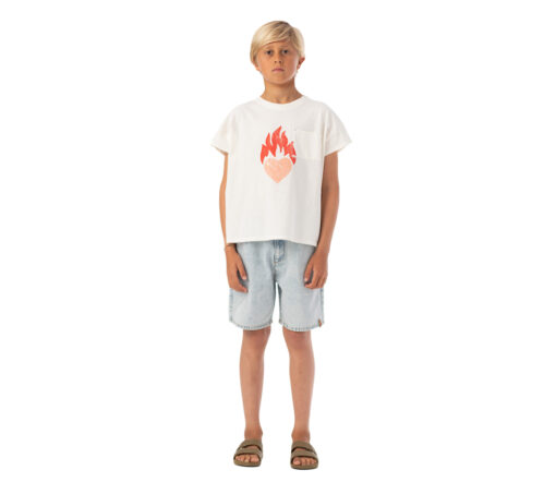 PiuPiuChick - T-Shirt "HEART", ecru, Biobaumwolle – Bild 3