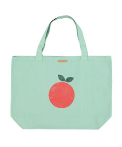 PiuPiuChick - Tragetasche, groß, "XL LOGO", Canvas, Green apple print