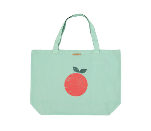 PiuPiuChick - Tragetasche, groß, "XL LOGO", Canvas, Green apple print