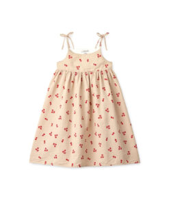 Liewood -  Empire Kleid "Eli", mit Print, Cream/Cherries, Biobaumwolle GOTS
