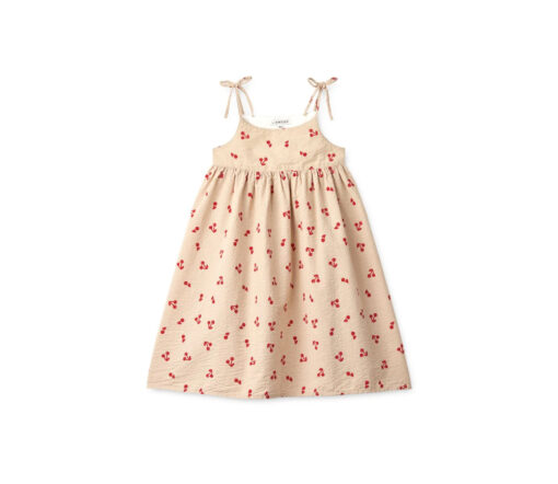 Liewood -  Empire Kleid "Eli", mit Print, Cream/Cherries, Biobaumwolle GOTS