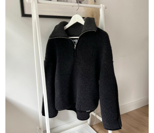 Alwero - Sweater BEL, Oversize Deep Black, Biowolle, LIMITED EDITION