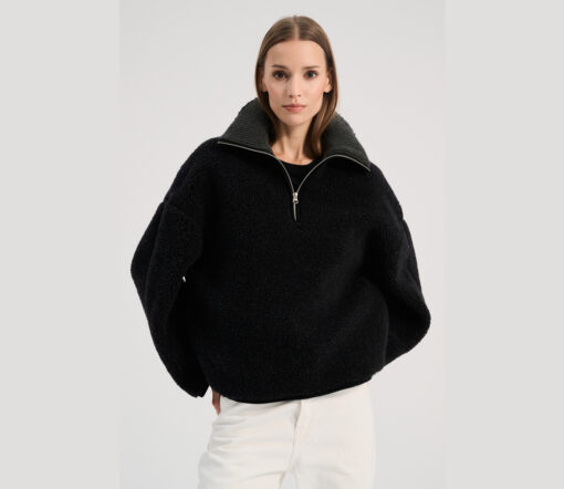 Alwero - Sweater BEL, Oversize Deep Black, Biowolle, LIMITED EDITION – Bild 2