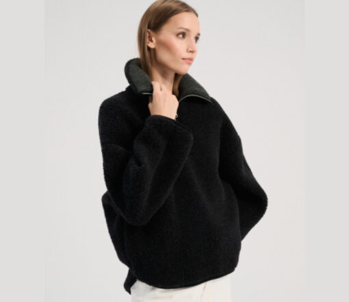 Alwero - Sweater BEL, Oversize Deep Black, Biowolle, LIMITED EDITION – Bild 5