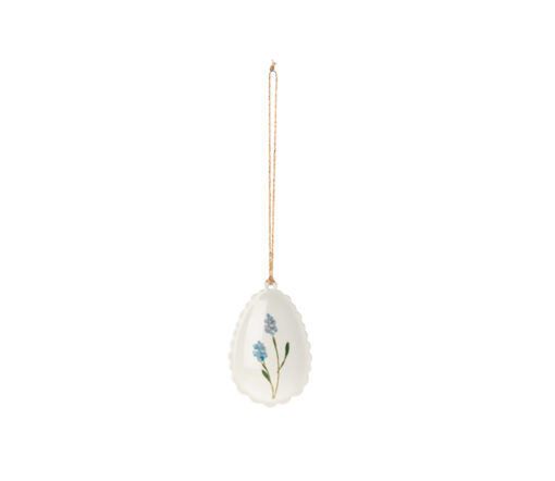 Maileg -  Ornament, "Osterei Blume", blau, geriffelt, Metall