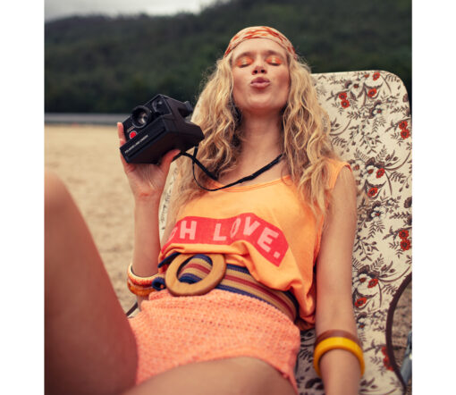 Sisters Department - Tank Top, "OH LOVE", apricot, Biobaumwolle/Leinen – Bild 2