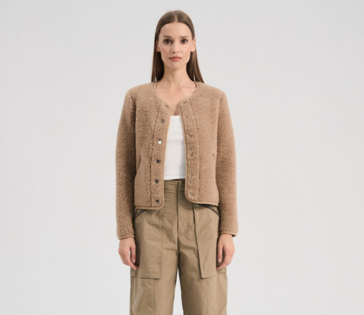 Alwero - Jacke "TYBS" Adult,  TAN, Biowolle Ultra Light – Bild 3