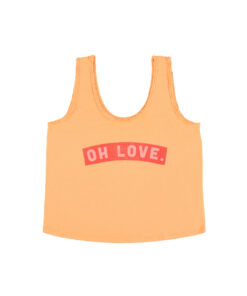Sisters Department - Tank Top, "OH LOVE", apricot, Biobaumwolle/Leinen