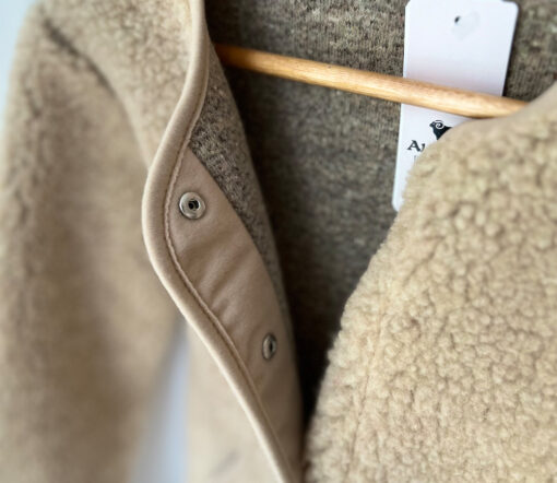 Alwero - Jacke "TYBS" Adult,  Sand Brown, Biowolle Ultra Light – Bild 3