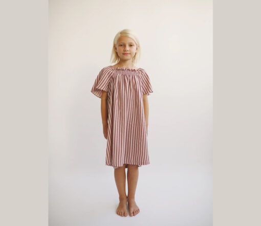 LIILU - Kleid "RUNA", granat, Biobaumwolle