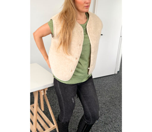 Alwero - LIMITED EDITION, Weste Women CLOUD, Biowolle, Alabaster – Bild 2