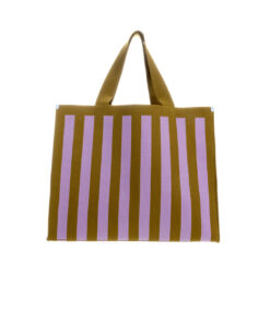 StickySis - Shopper "Knitted stripes", sunset lilac + costa green
