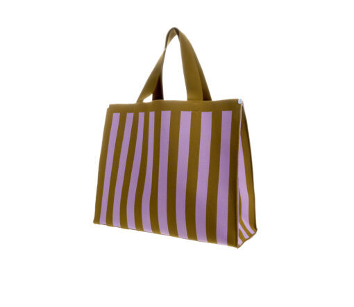 StickySis - Shopper "Knitted stripes", sunset lilac + costa green – Bild 2