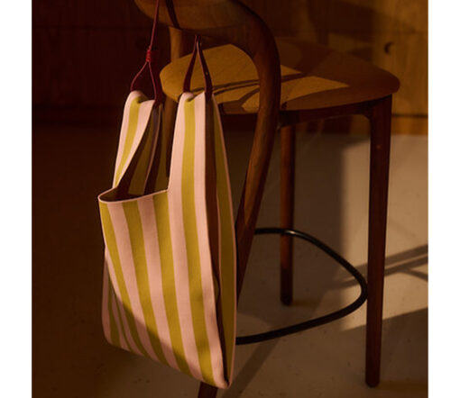 StickySis - Markttasche | knitted stripes | dolce pink + lemon leaf – Bild 3