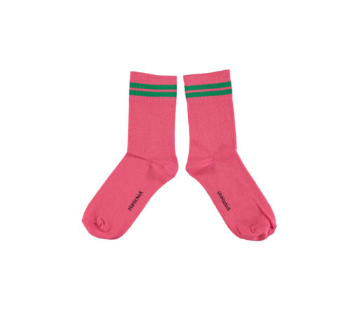 PiuPiuChick - Socken, Pink grün gestreift