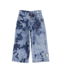 PiuPiuChick - Jeans Culotte, Blue Tie Dye