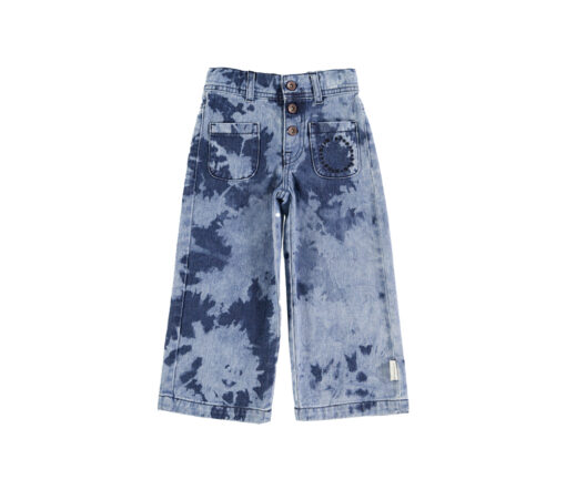 PiuPiuChick - Jeans Culotte, Blue Tie Dye