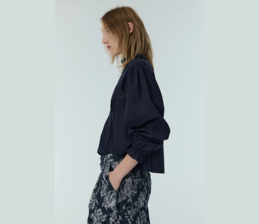 The New Society - Bluse "VENUS", midnight navy, Baumwolle – Bild 4