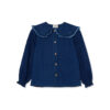 mylittleCOZMO - Bluse "HERRINGBONE", Denim, Biobaumwolle