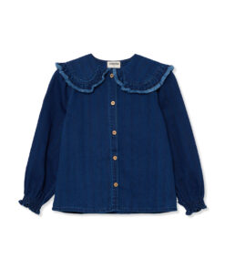 mylittleCOZMO - Bluse "HERRINGBONE", Denim, Biobaumwolle