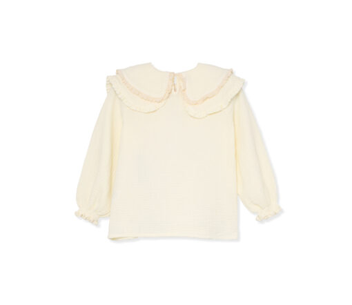 mylittleCOZMO - Bluse EVA, Ivory, Biobaumwolle