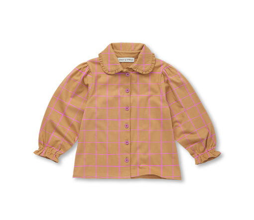 SPROET & SPROUT - Bluse Peter Pan, CHECKED, mustard, Biobaumwolle