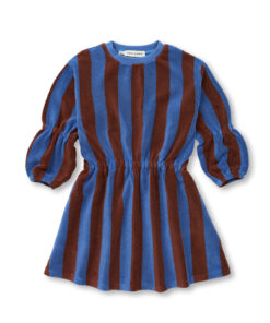 SPROET & SPROUT - Kleid, TERRY DRESS, block stripe, brown blue, Bio Baumwolle