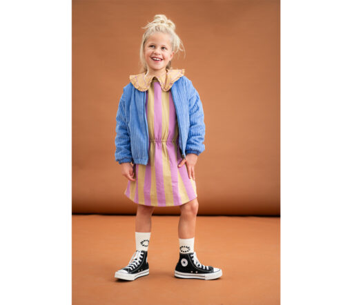 SPROET & SPROUT - Kleid, SKATER DRESS, block stripe, purple pink, Bio Baumwolle – Bild 3