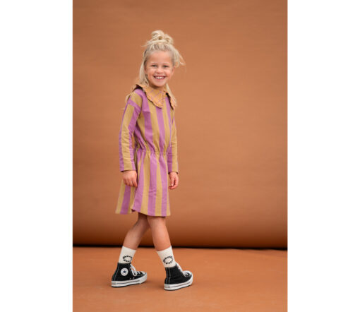 SPROET & SPROUT - Kleid, SKATER DRESS, block stripe, purple pink, Bio Baumwolle – Bild 2