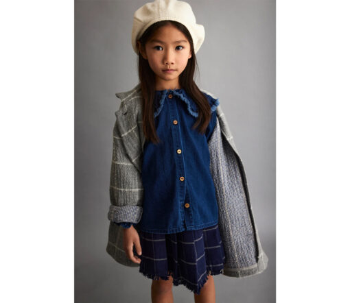 mylittleCOZMO - Bluse "HERRINGBONE", Denim, Biobaumwolle – Bild 7