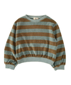 LongLiveTheQueen - Sweatshirt gestreift, blue/brown, Biobaumwolle