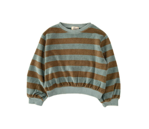 LongLiveTheQueen - Sweatshirt gestreift, blue/brown, Biobaumwolle