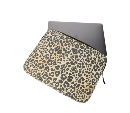 Studio Noos - Laptop-Tasche, "WHITE COTTON LEOPARD" 15 Zoll, Leo