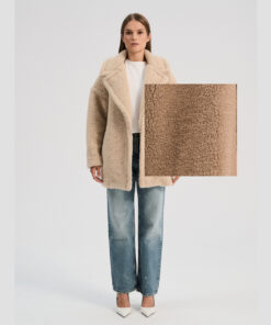 Alwero - Mantel "TEDDY MID" Adult,  Tan, Biowolle Ultra Light
